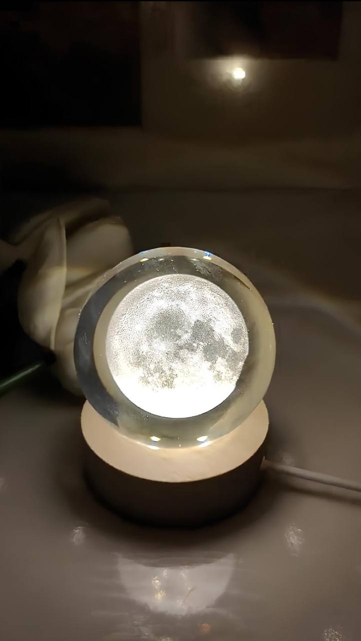 Lampara Esfera Bola De Cristal Luna